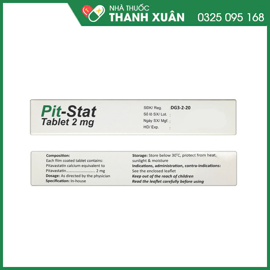 Pit-stat tablet 2mg thuốc giúp giảm cholesterol toàn phần